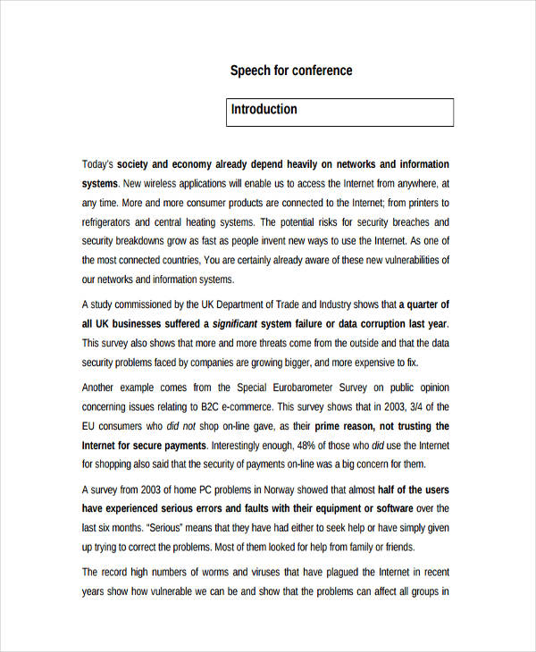 Speech Examples  23+ in PDF  Examples
