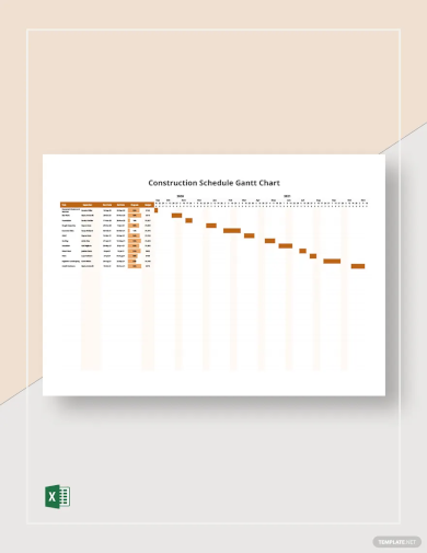 construction schedule gantt chart template