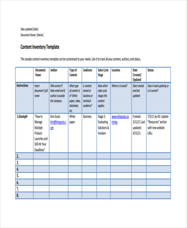 FREE 21+ Sample Inventory in PDF XLS Examples