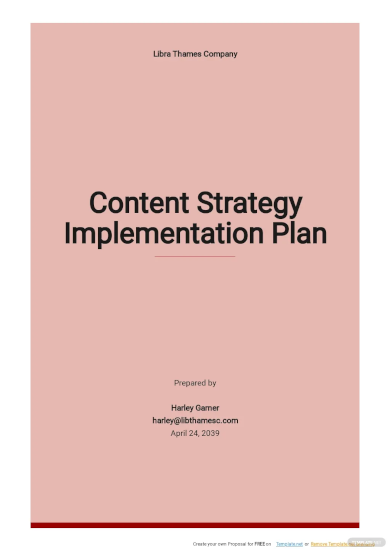 content strategy implementation plan template