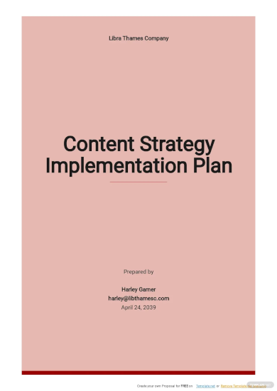 Content Strategy Implementation Plan Template