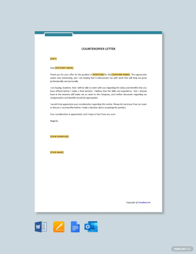 Counter Offer Letter Template