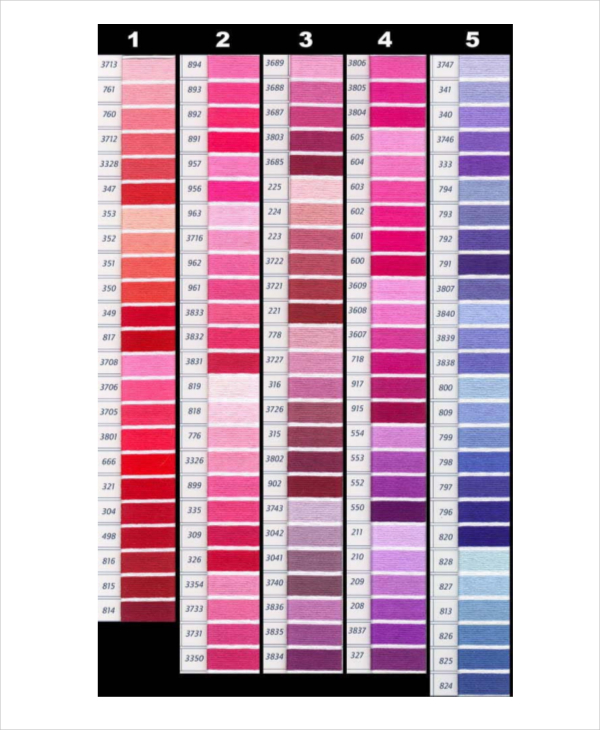dmc floss color chart