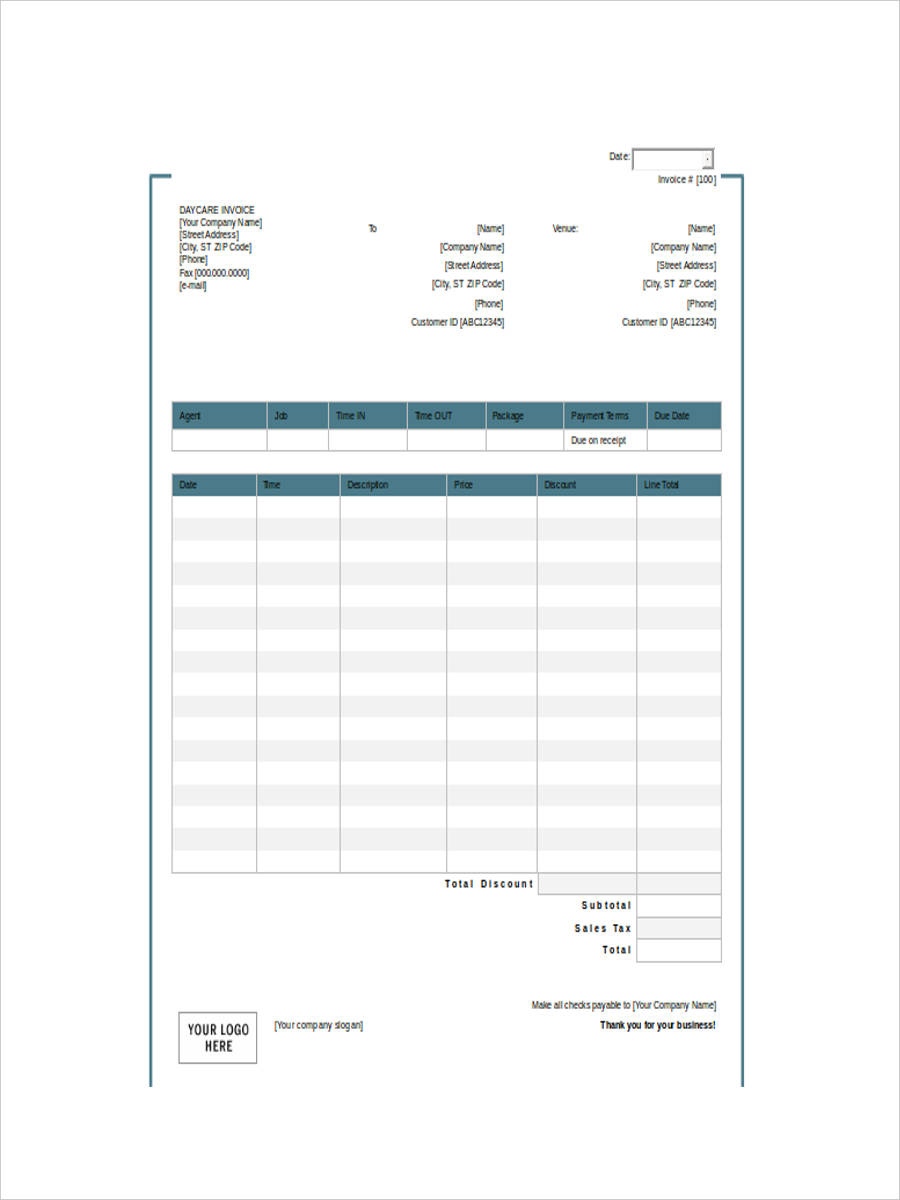 free 9 daycare receipt examples samples in pdf doc google docs