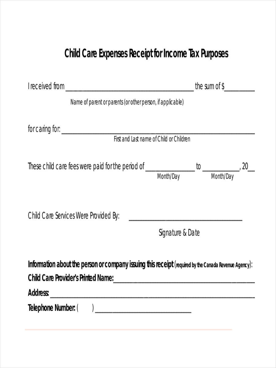 Daycare Receipt 9 Examples Format Pdf