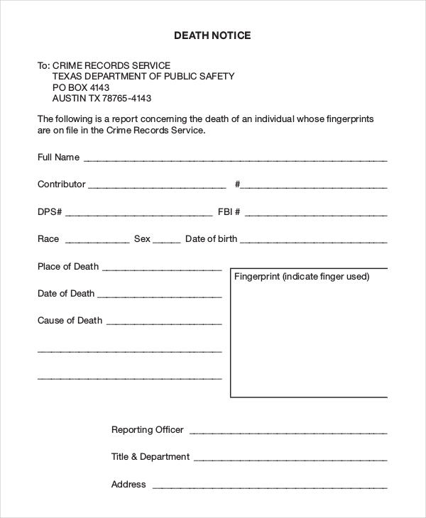 Death Notice 7 Examples Format Pdf Examples