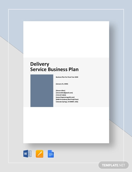 delivery service business plan template