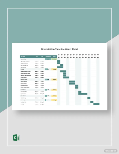 Dissertation Timeline Gantt Chart Template