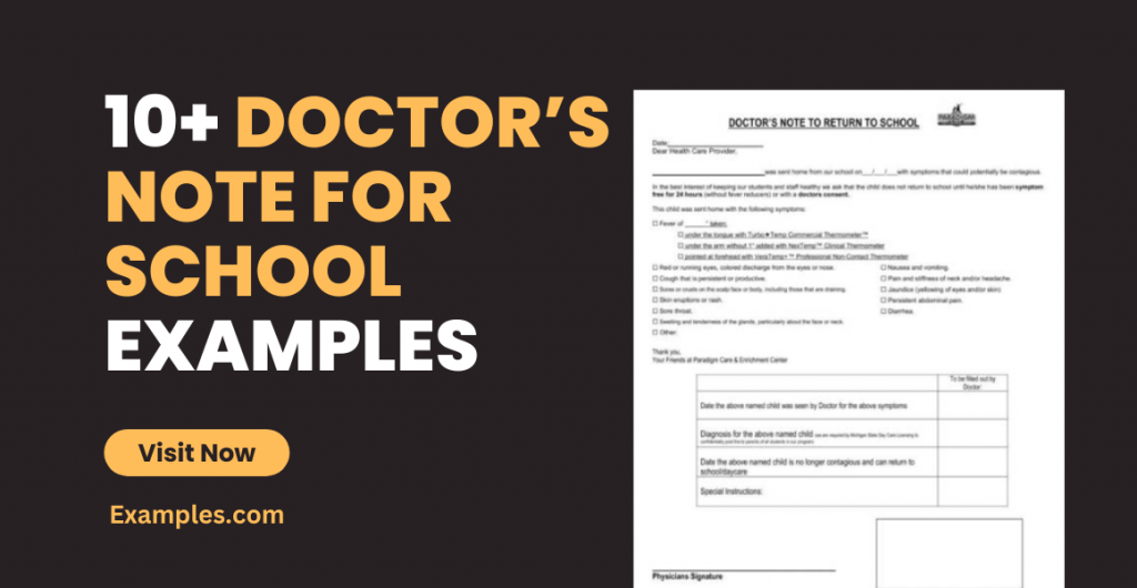 Doctor’s Note for School Examples