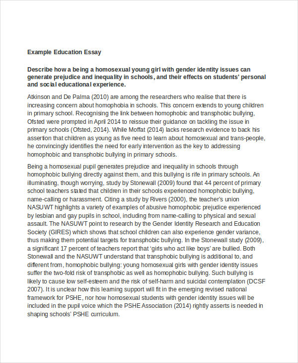 education essay samples