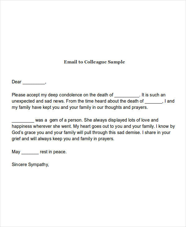 email to colleague sample