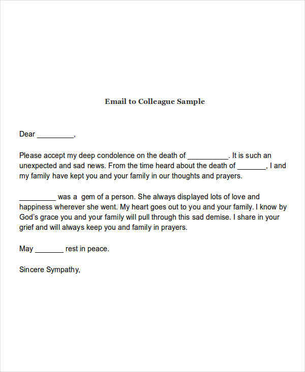 Email to Colleague Sample