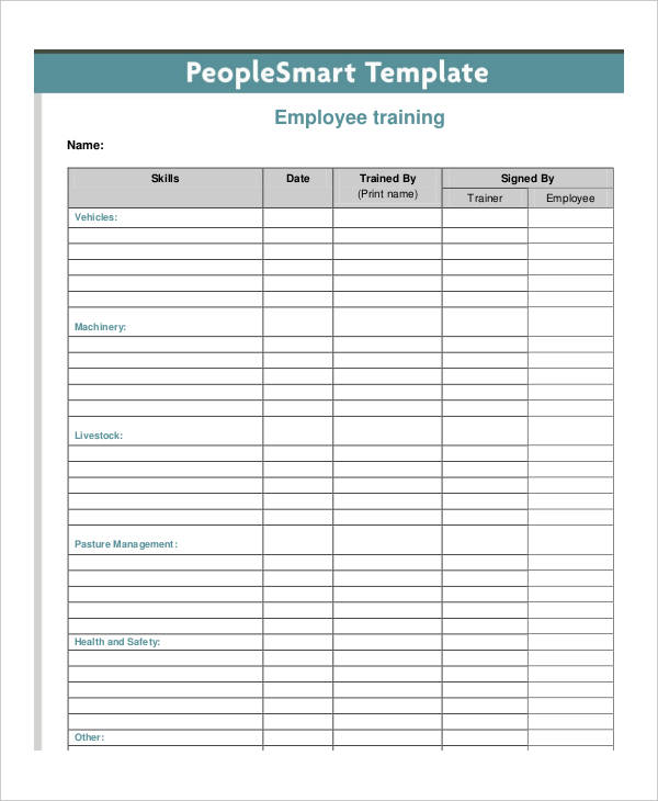 employee training checklist