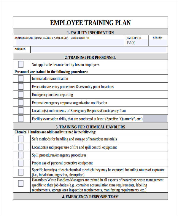 Training Plan 35  Examples Format How to Create Pdf