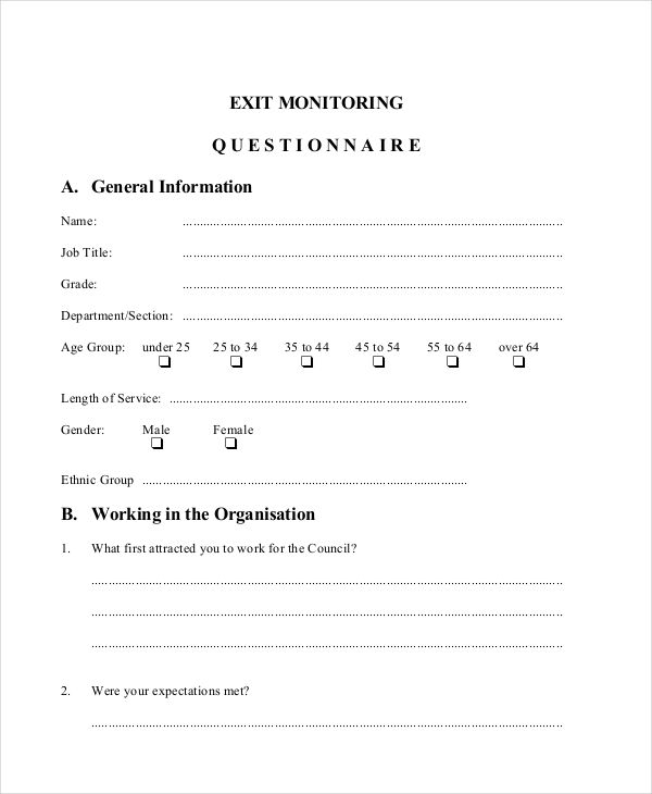 Employee Turnover Questionnaire
