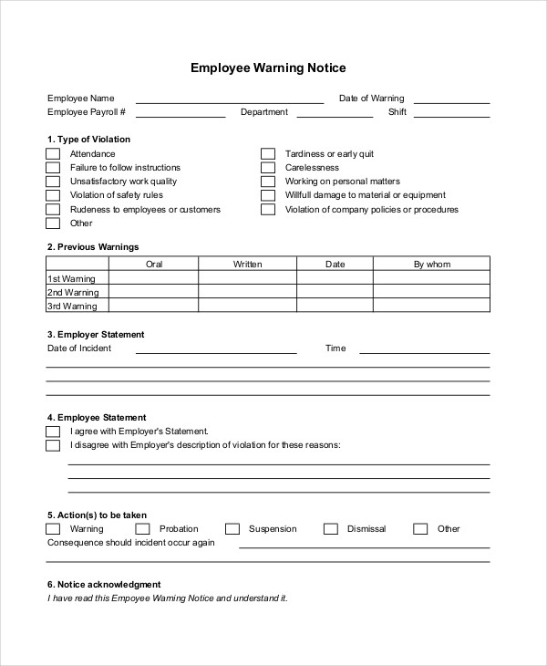 FREE 10 Warning Notice Examples & Samples In PDF