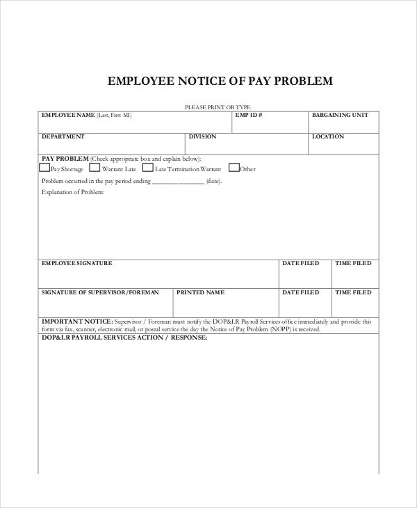 employee of pay problem