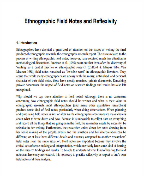 Ethnographic Note