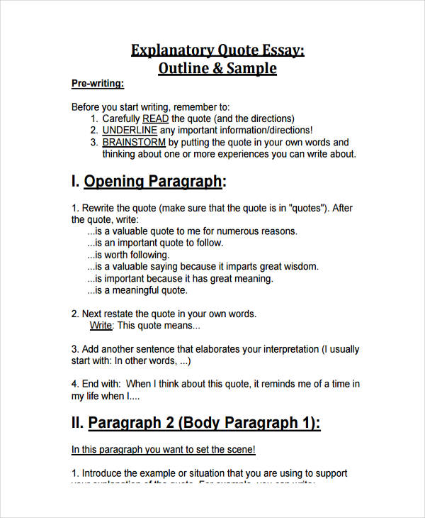 how to write a essay outline