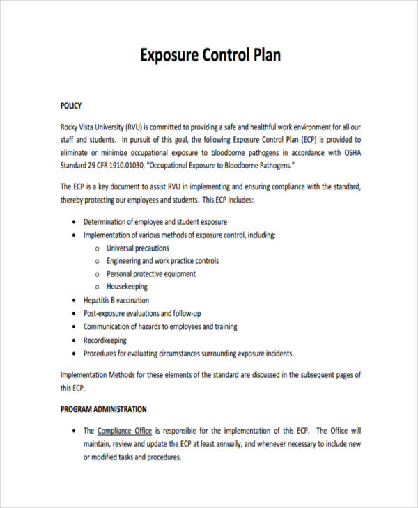 exposure control sample
