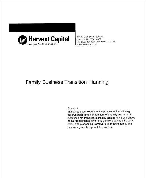 family business business plan