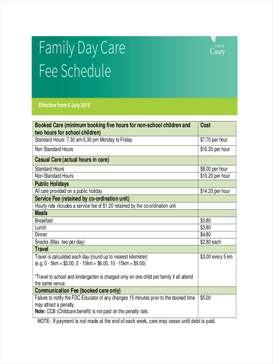 Daycare Schedule 8 Examples Format How To Prepare Pdf