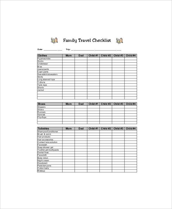 family travel template