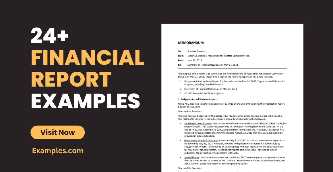 financial report examples