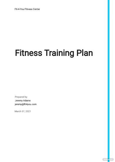 Fitness Training Plan Template