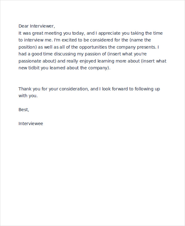 Thank you email after phone interview examples
