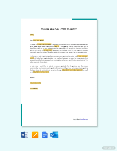 formal apology letter to client template