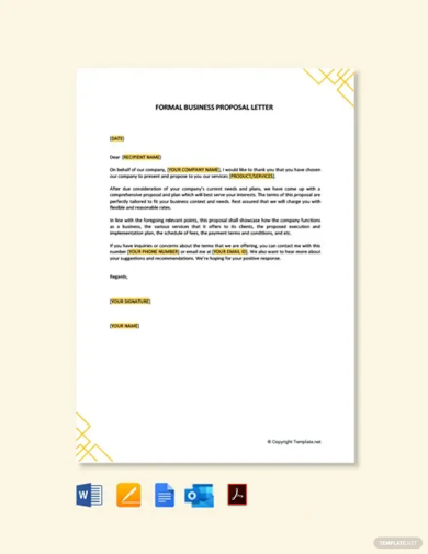 formal business proposal letter template