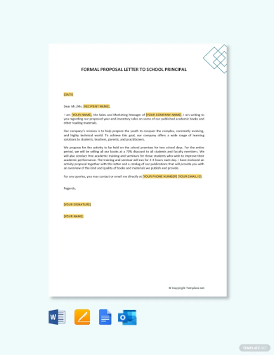 formal proposal letter to school principal template