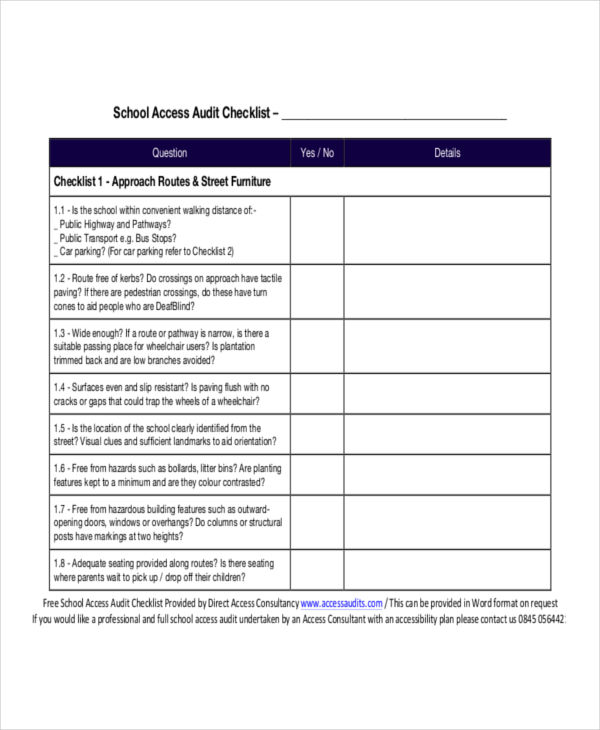 Free Audit Checklist Template Word Printable Templates