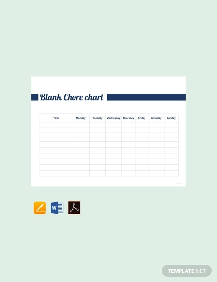 Blank Chore Chart