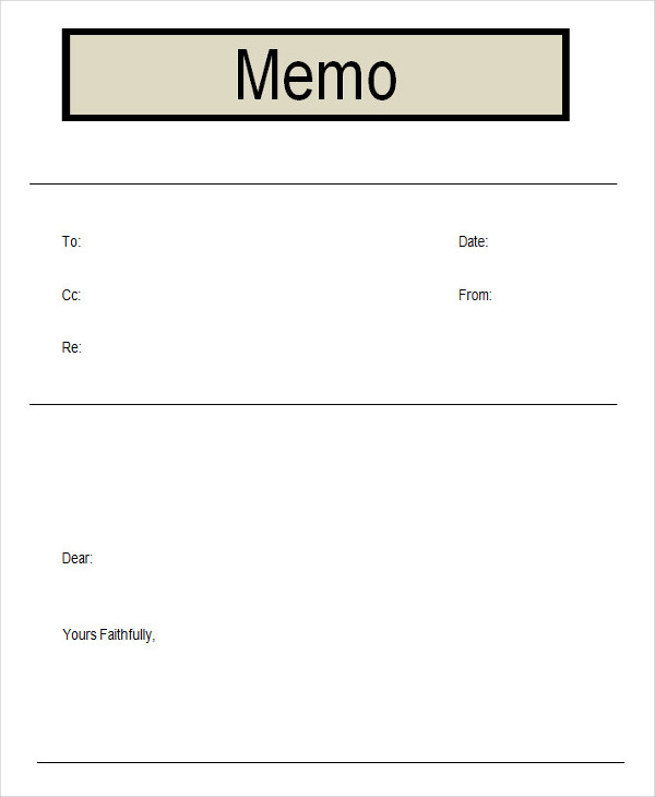 Printable Memo Templates