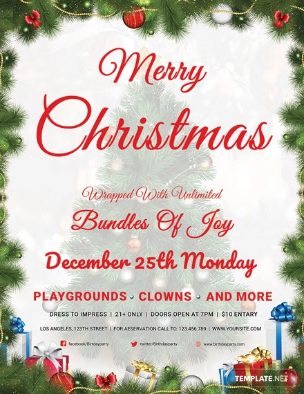 free christmas invitation flyer template