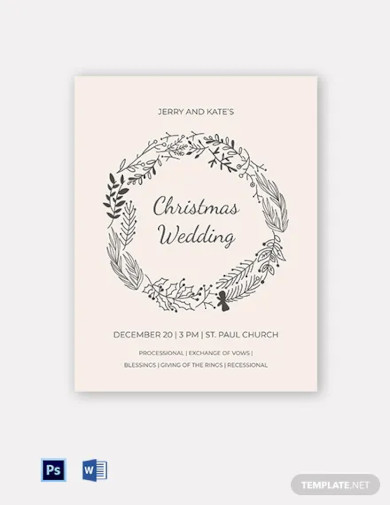 free christmas wedding program template