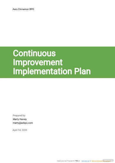 free continuous improvement implementation plan template