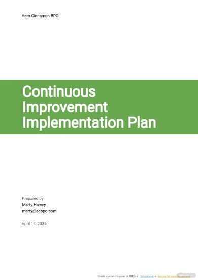 Free Continuous Improvement Implementation Plan Template