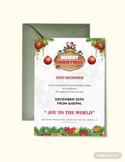 free merry christmas invitation flyer template