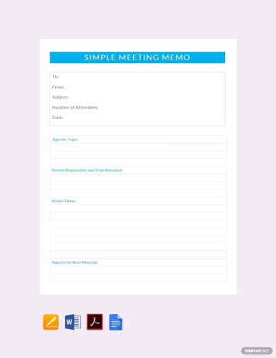 Free Simple Meeting Memo Template
