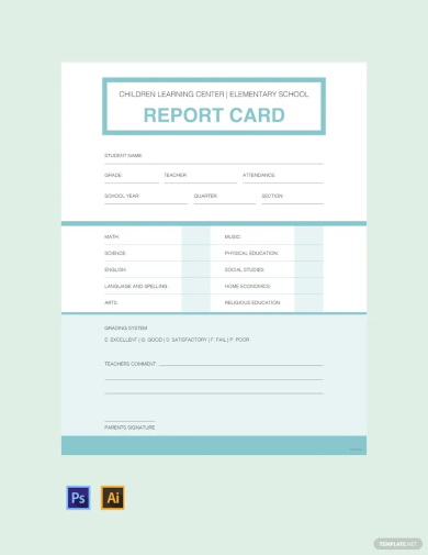 free simple report card