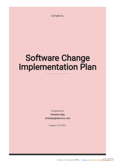 free software change implementation plan template