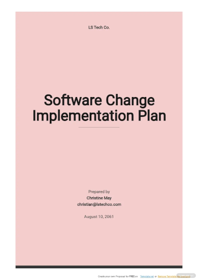 Free Software Change Implementation Plan Template