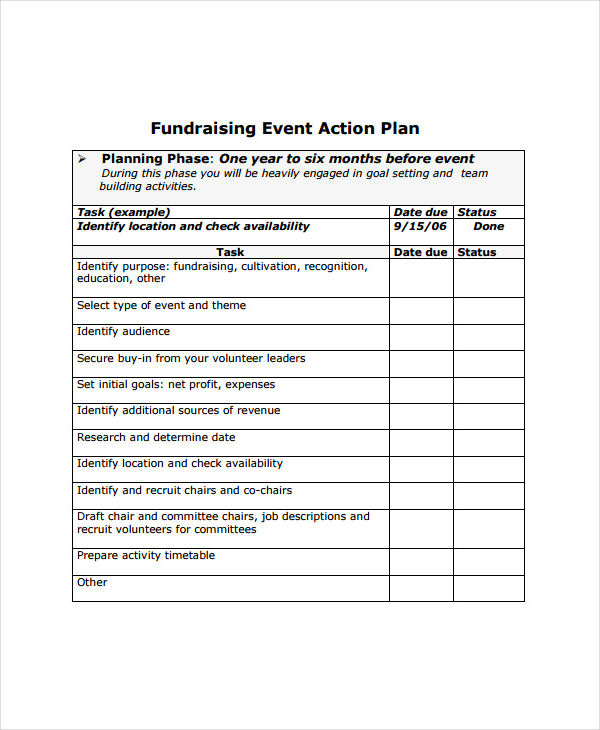 Event planning samples