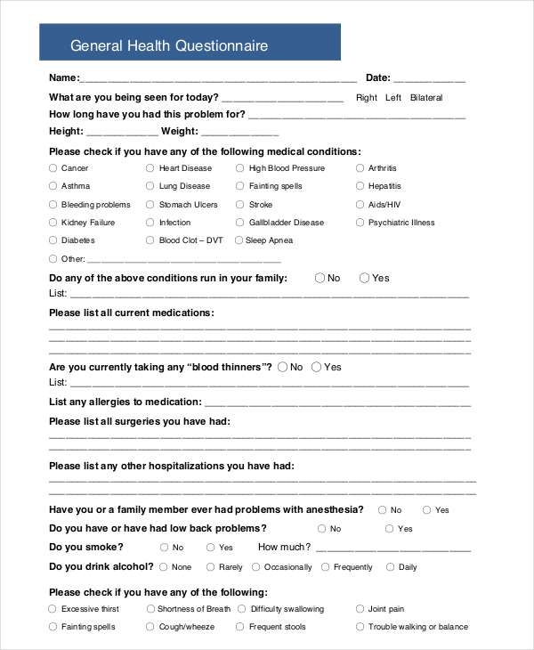 general health questionnaire