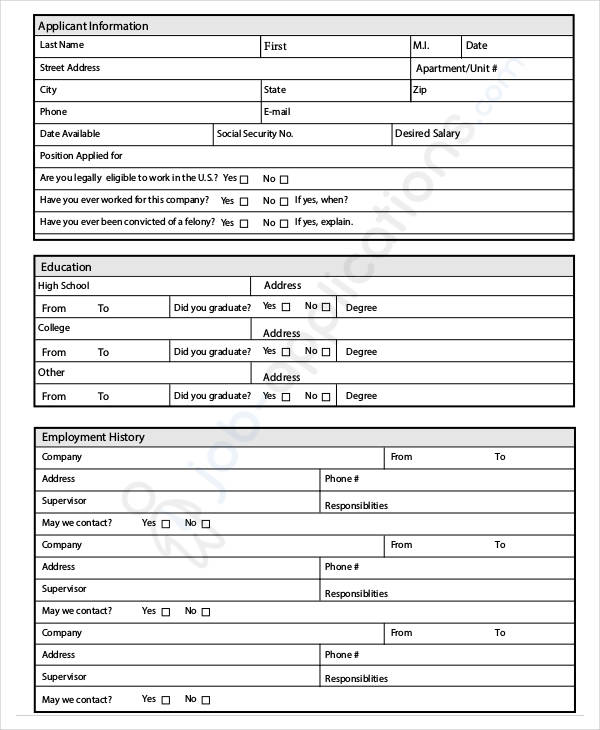 Job Application 10+ Examples, Format, Pdf Examples