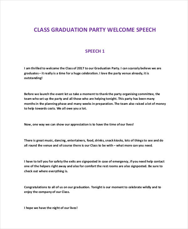 phd graduation party speech