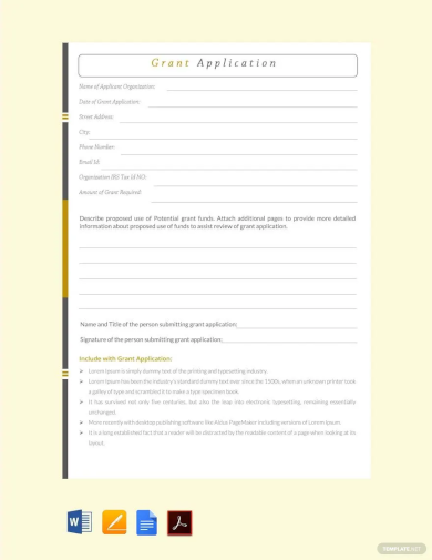 Grant Application Template